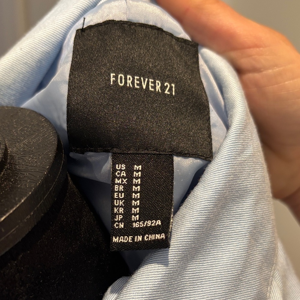 Forever 21 Light Blue Long Coat - Picture 3 of 5